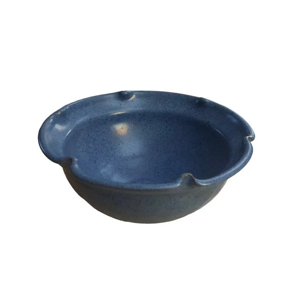 Vintage COVE POTTERY Speckled Blue 8" x 4" Signed Seabright Nova Scotia Handmade - Picture 2 of 6